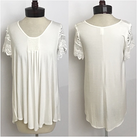 Boho Chic Mega Soft Off White Flowy Tunic SMLXL - Picture 4 of 4